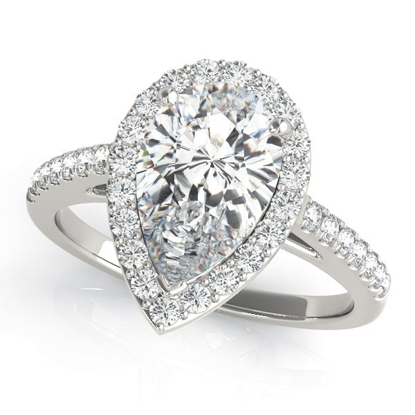 Pear Shape Halo Pavé Engagement Ring - Diamonds By Rothschild