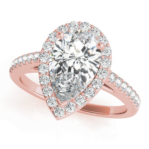 Pear Shape Halo Pavé Engagement Ring - Diamonds By Rothschild