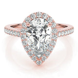 Pear Shape Halo Pavé Engagement Ring - Diamonds By Rothschild