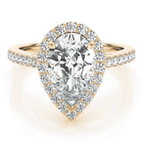 Pear Shape Halo Pavé Engagement Ring - Diamonds By Rothschild
