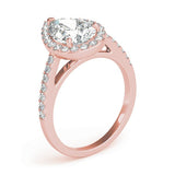 Pear Shape Halo Pavé Engagement Ring - Diamonds By Rothschild