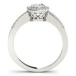 Pear Shape Halo Single Row Pavé Engagement Ring - Diamonds By Rothschild