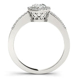 Pear Shape Halo Single Row Pavé Engagement Ring - Diamonds By Rothschild