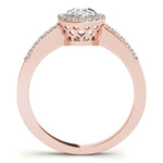 Pear Shape Halo Single Row Pavé Engagement Ring - Diamonds By Rothschild