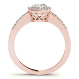 Pear Shape Halo Single Row Pavé Engagement Ring - Diamonds By Rothschild