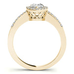 Pear Shape Halo Single Row Pavé Engagement Ring - Diamonds By Rothschild