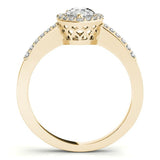 Pear Shape Halo Single Row Pavé Engagement Ring - Diamonds By Rothschild
