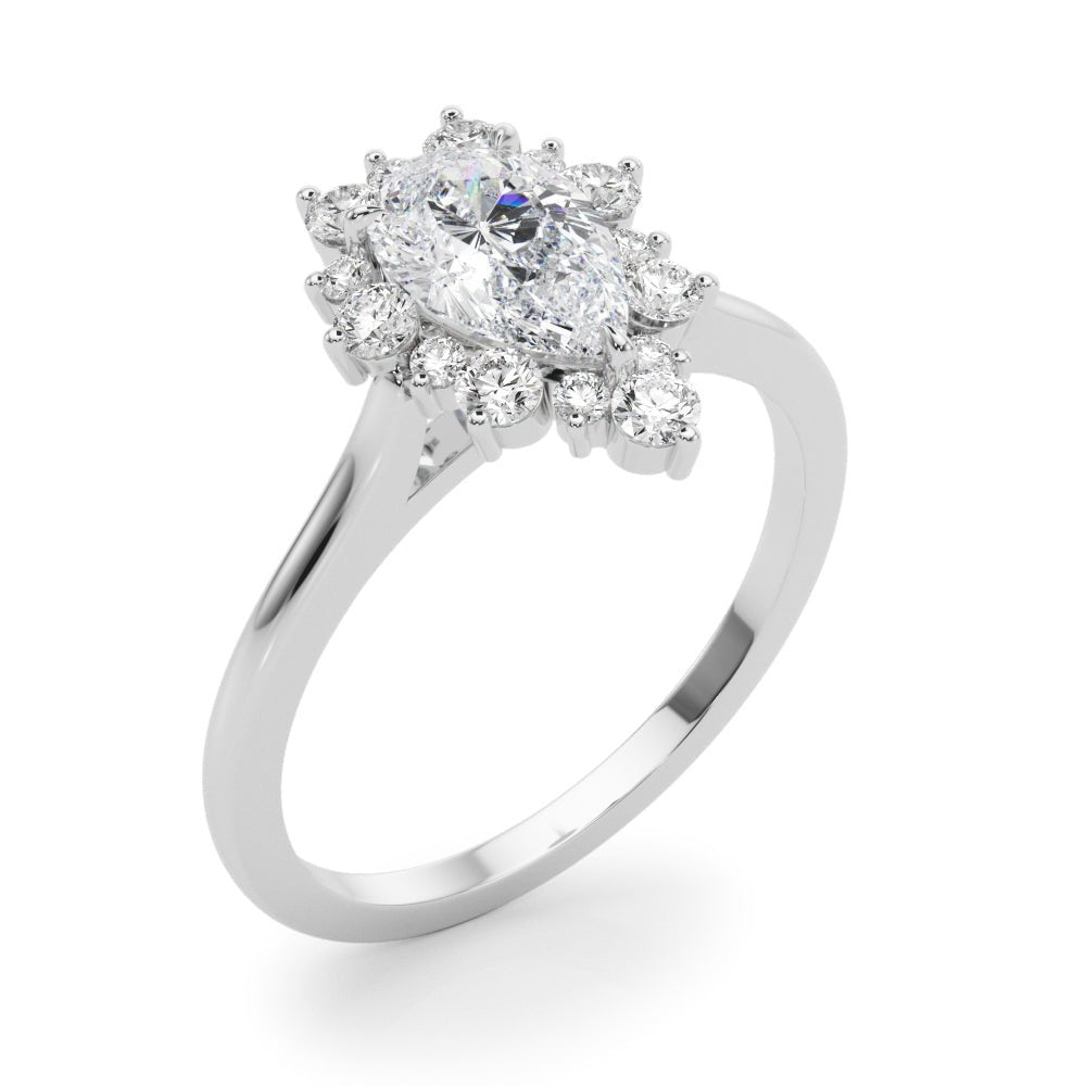 Pear - Shaped Halo Engagement Ring - Diamonds By Rothschild