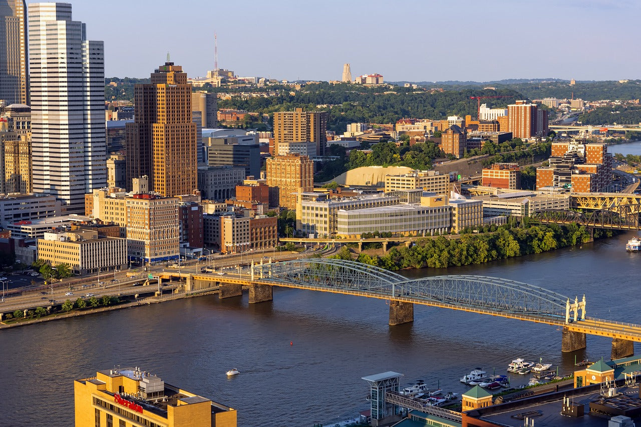 Pittsburgh. PA Skyline with the Clark Building visible in the background