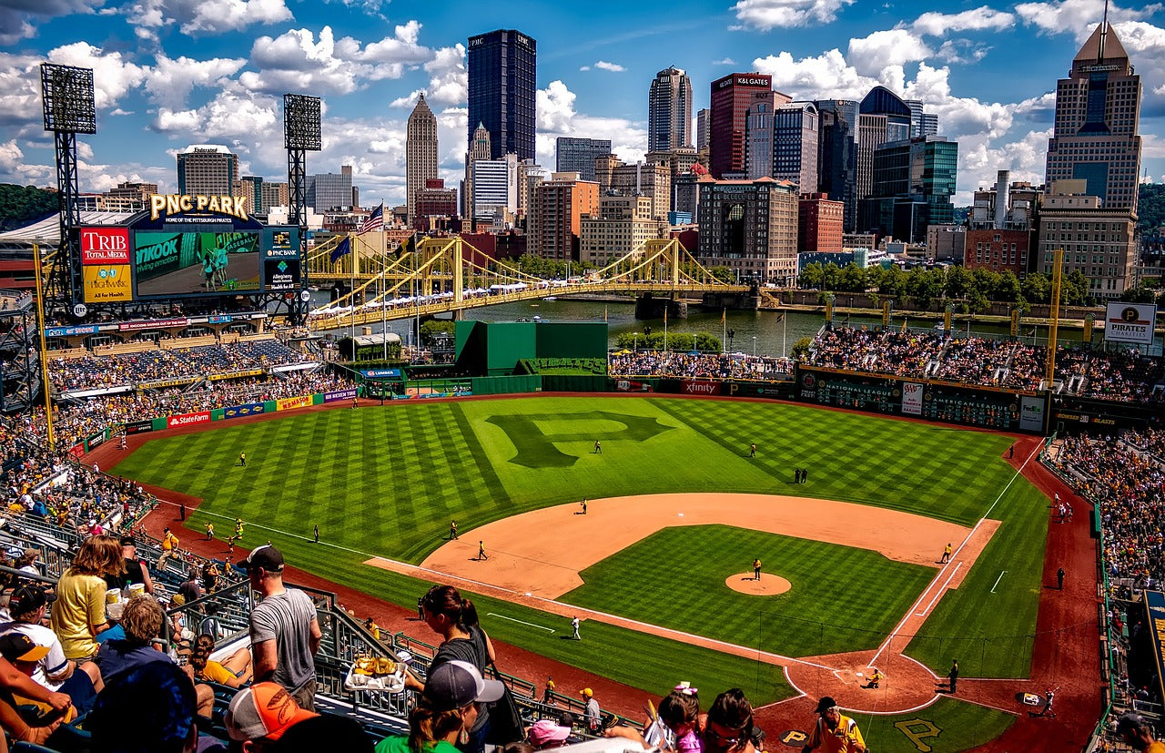 PNC Park with Pittsburgh Skyline - Clark Building visible in the background