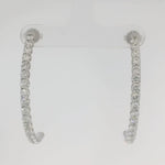 14KW Diamond Half-Hoop "J Shape" Earrings - 3.76ctw
