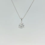 14kt white gold solitaire necklace with 1.01ct round diamond 
