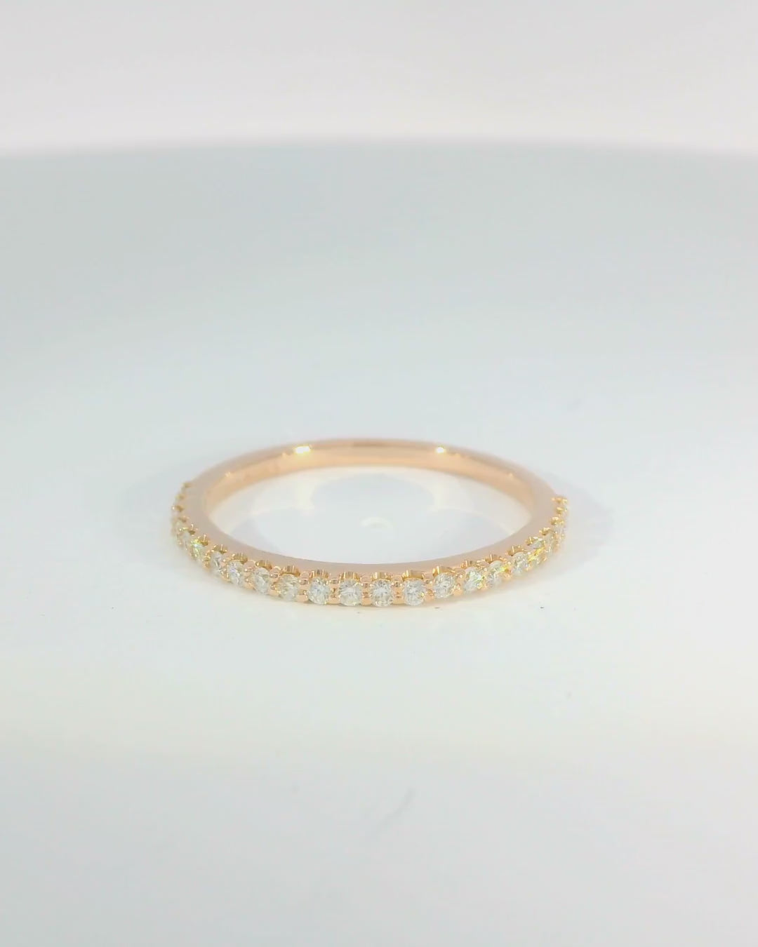 14KR Rose Gold Bead set Diamond Band - 0.26ctw
