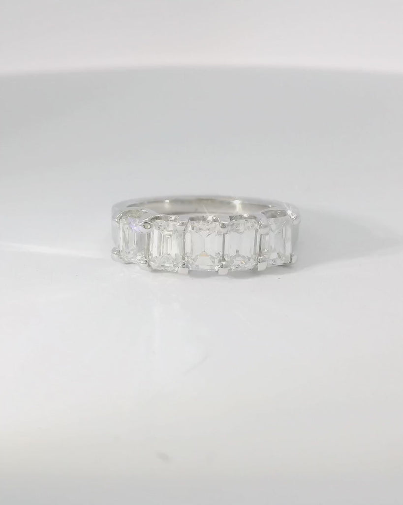 14KW 5 stone Emerald cut Diamond Band - 2.27ctw