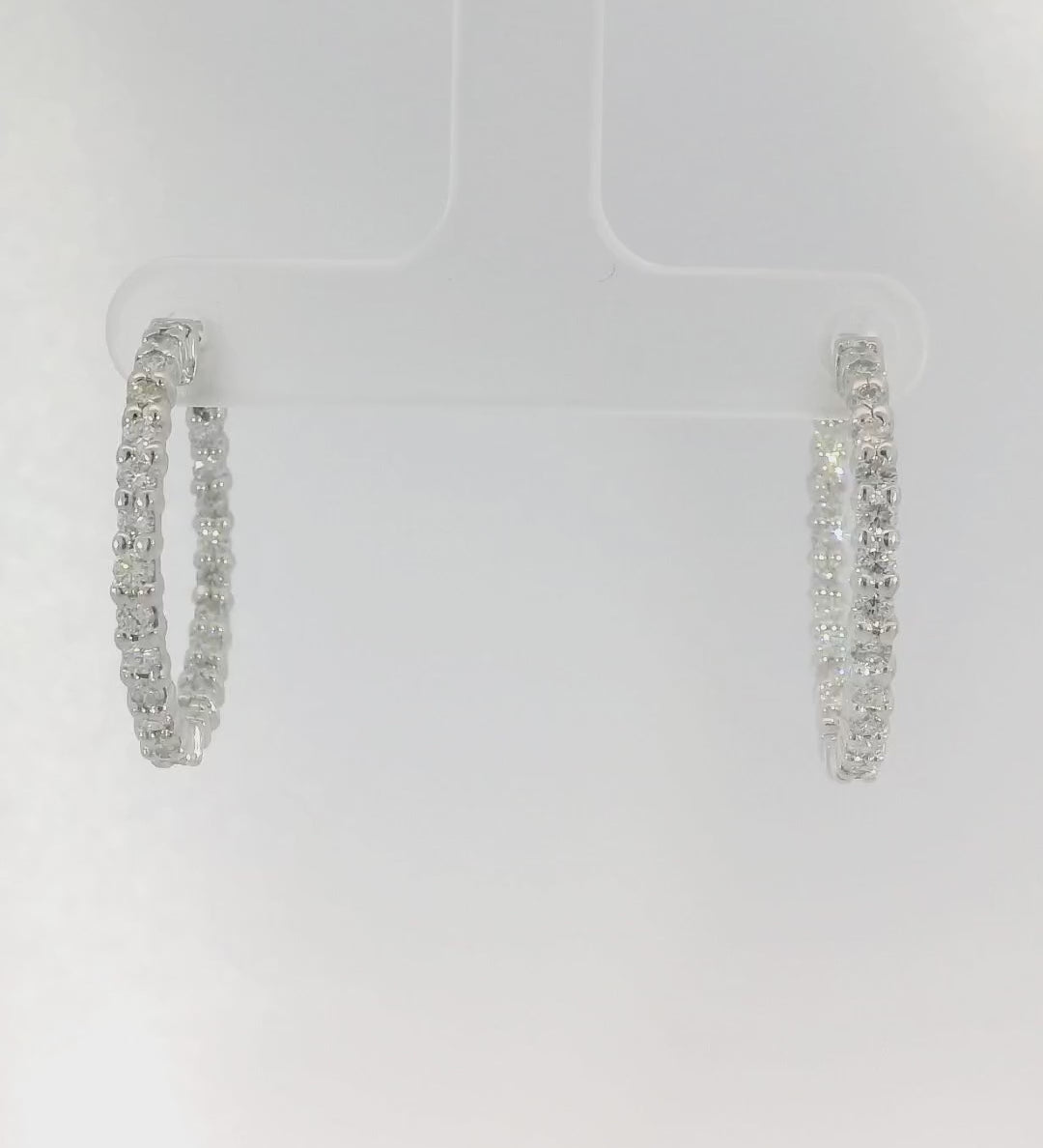 14KW Inside-Outside Diamond Hoop Earrings - 1.50ctw