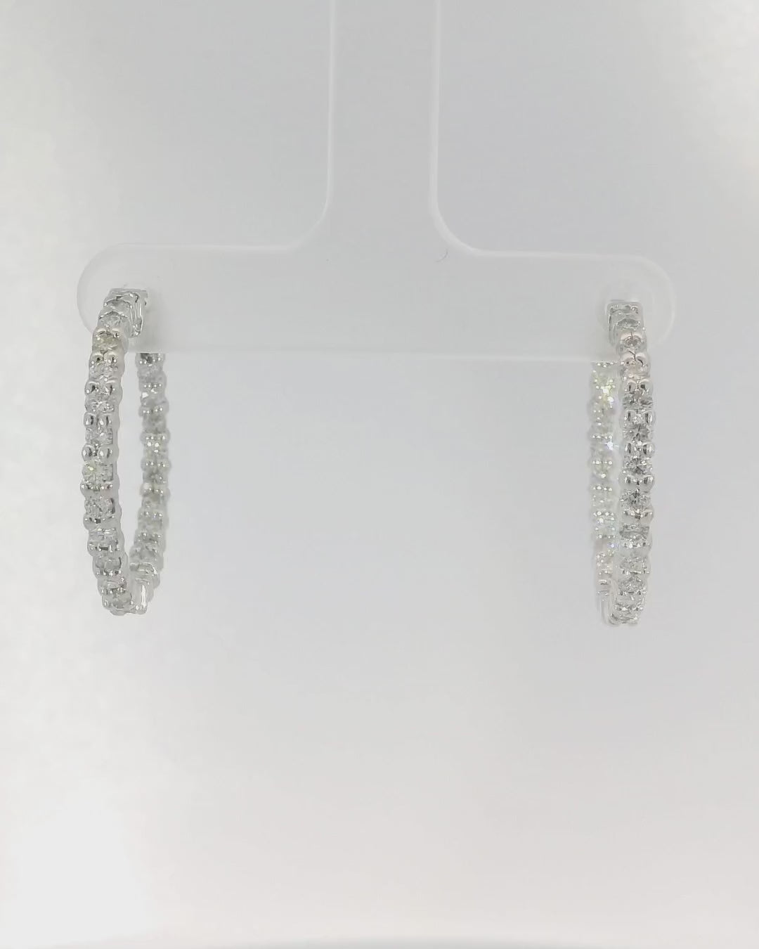 14KW Inside-Outside Diamond Hoop Earrings - 1.50ctw