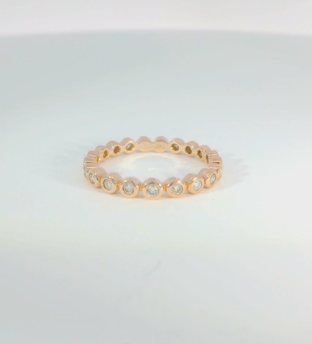 14KR Rose Gold Bezel Diamond Eternity Ring - 0.30ctw