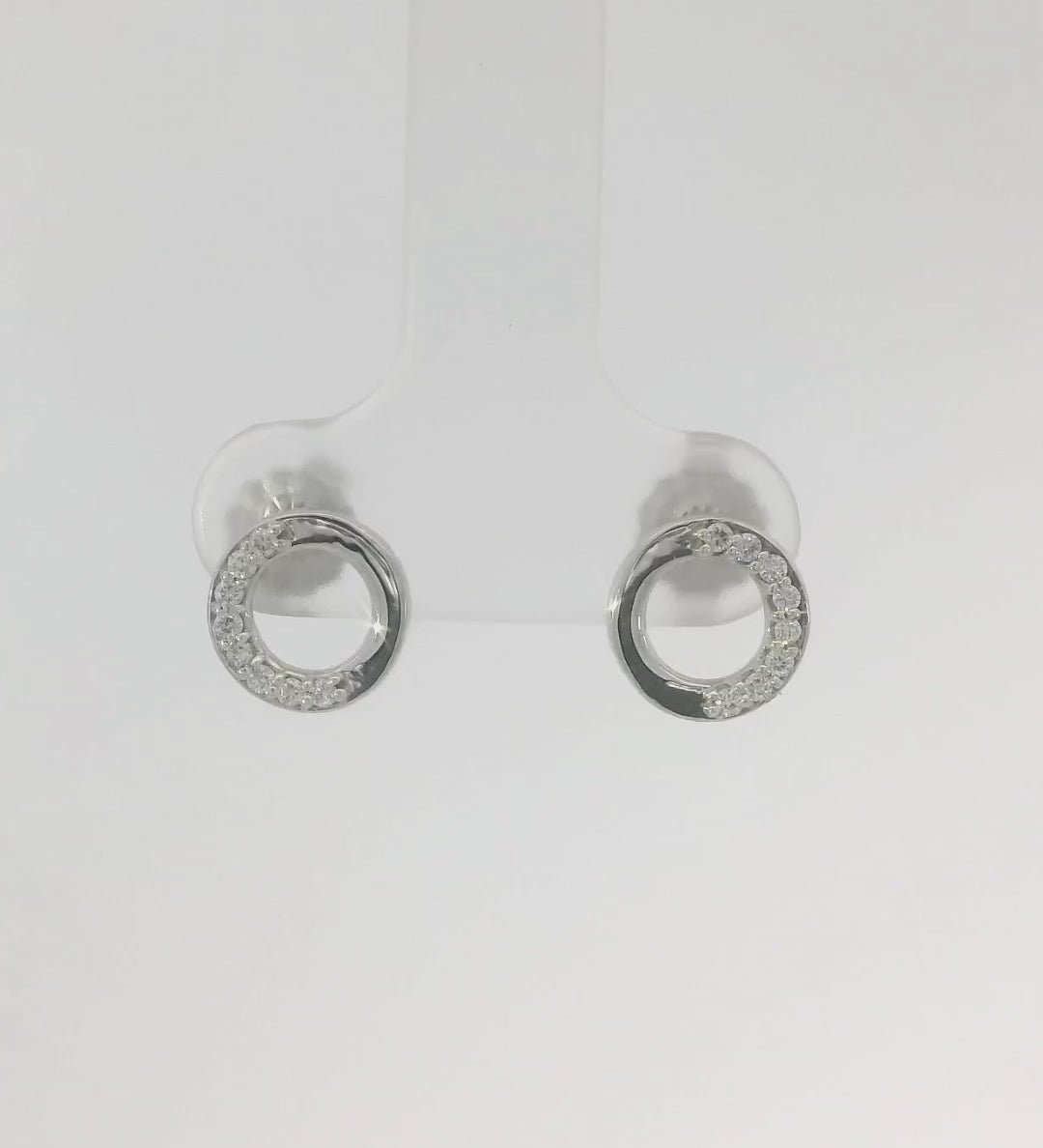 14KW Circle Diamond Studs - 0.10ctw