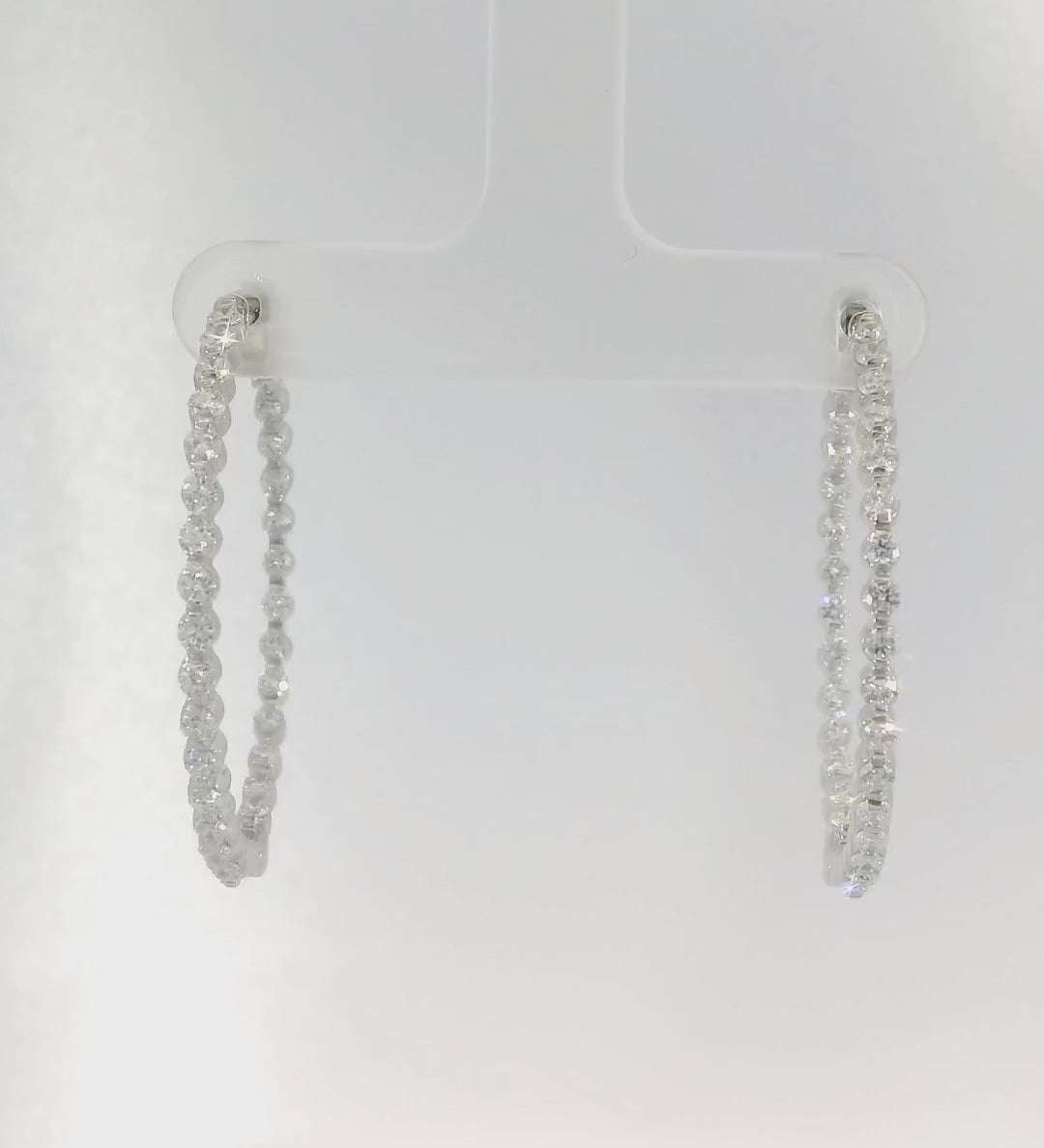14KW Inside-Outside Diamond Hoop Earrings - 2.19ctw