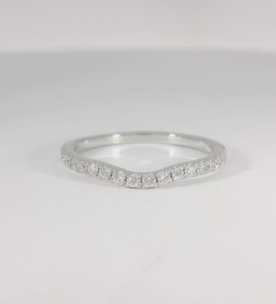 14KW U-Shape Diamond Contour Wedding Band - 0.29ctw