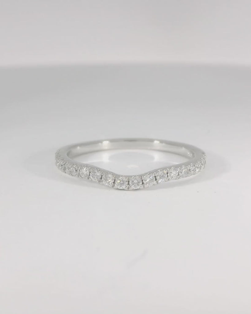 14KW U-Shape Diamond Contour Wedding Band - 0.29ctw