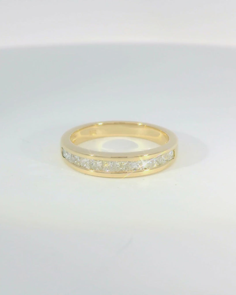 14KY Channel-set Princess-cut Diamond Wedding Band - 0.60ctw