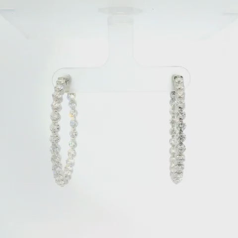 14KW Diamond Inside-Out Hoops, 35mm, 3.93cttw D-G SI