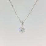 14KW Round Diamond Solitaire Necklace - .71ct E I2 16-18in
