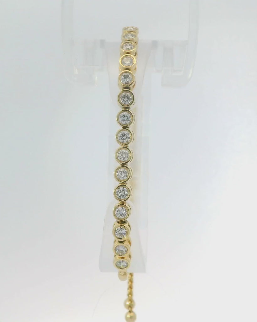 14KY Diamond Bezel Bolo Bracelet - 1.53 ctw