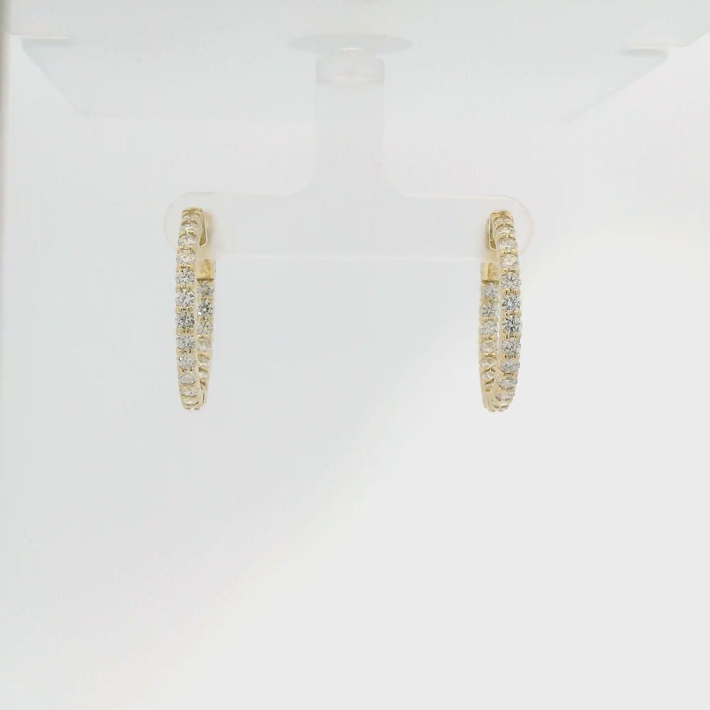 14KY Diamond Inside-Out Hoops 1.75cttw