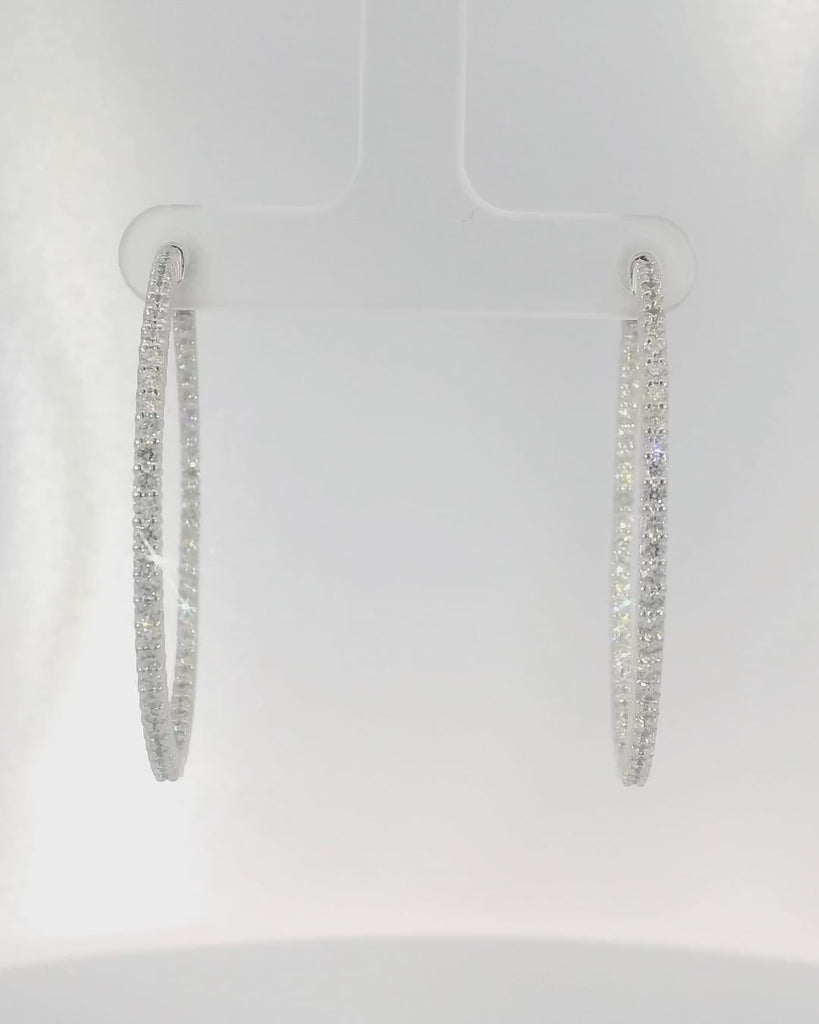 14KW Inside-Outside Diamond Hoop Earrings - 1.70ctw