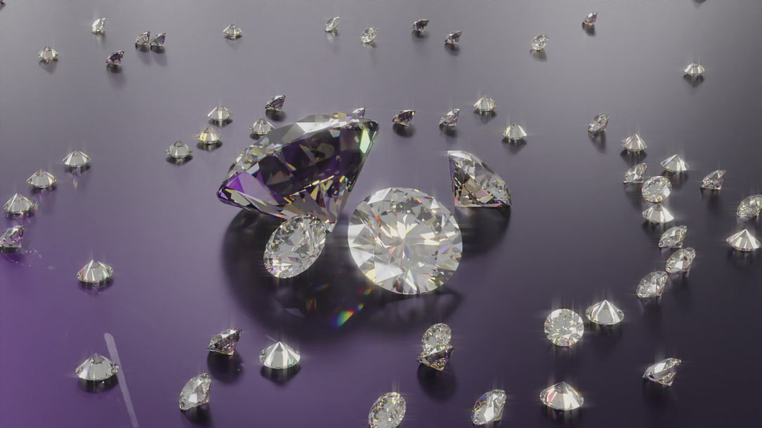Video of rotating loose diamonds