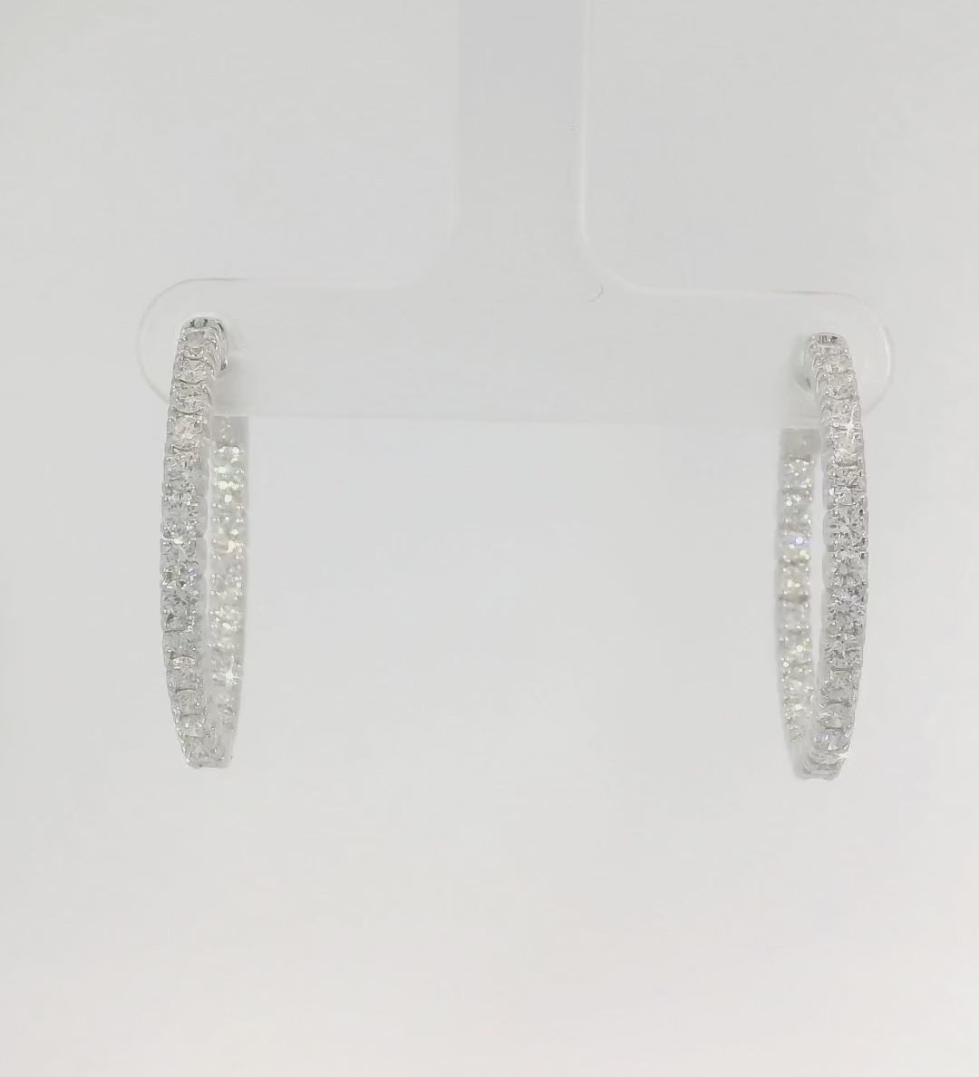 14KW Inside-Outside Diamond Hoop Earrings - 1.50ctw