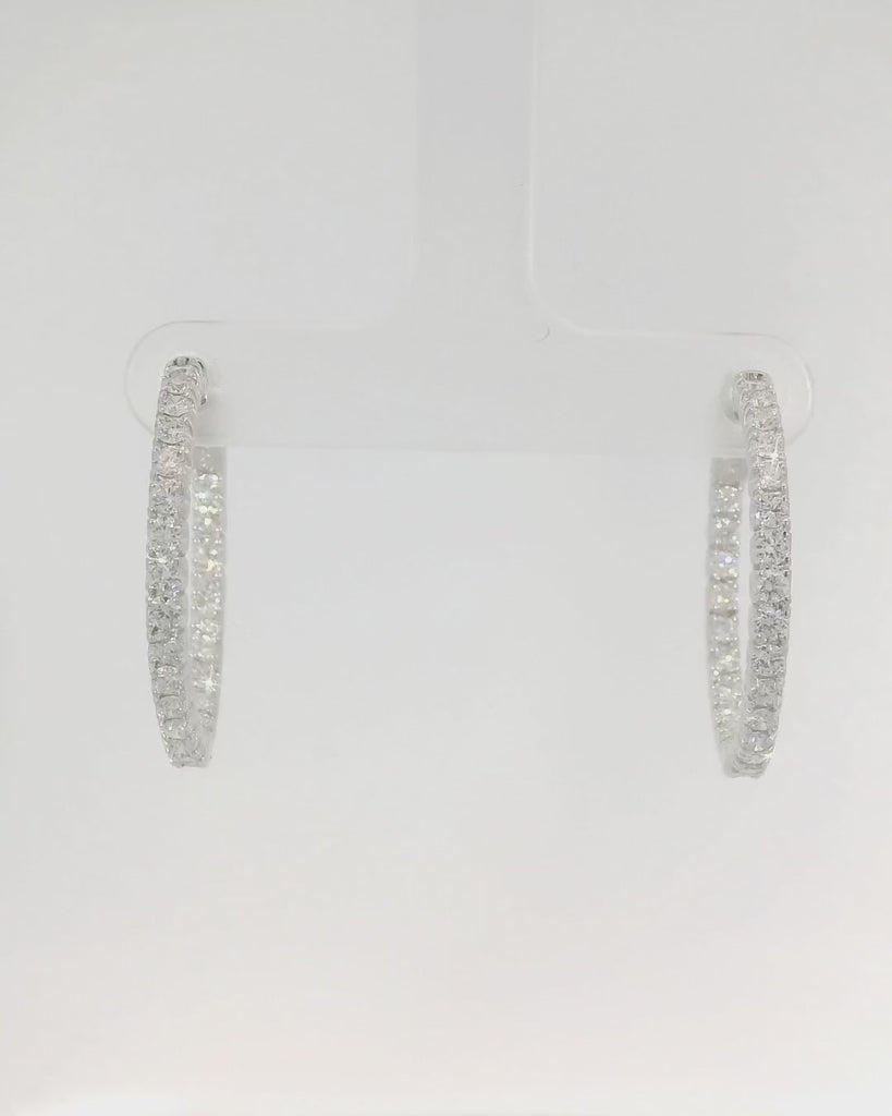 14KW Inside-Outside Diamond Hoop Earrings - 1.50ctw