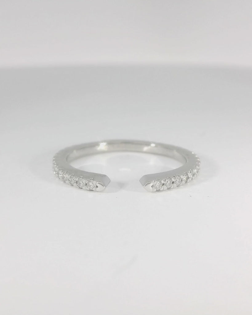 14KW Open-Ended Diamond Spacer Ring - 0.25ctw