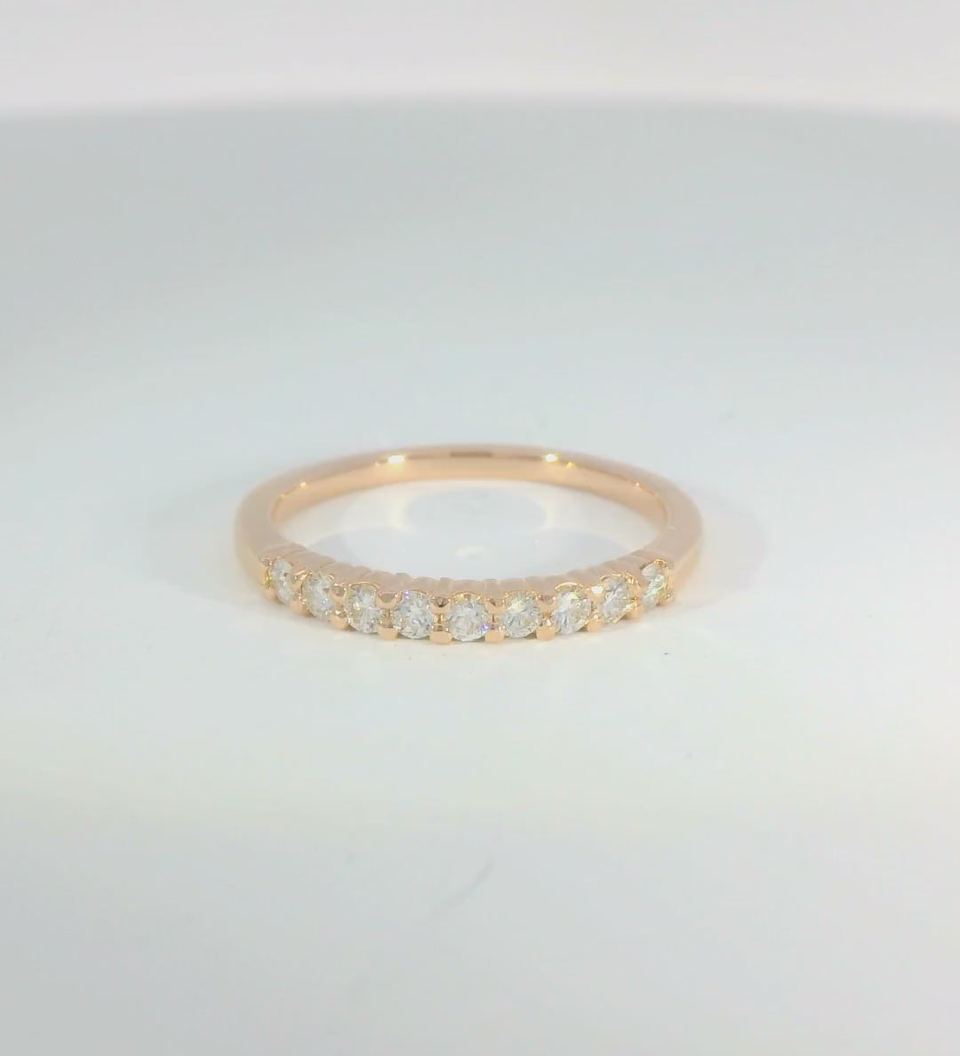 14KR Rose Gold 9-stone Diamond Band - 0.29ctw