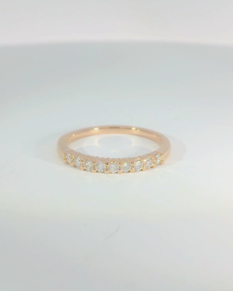 14KR Rose Gold 9-stone Diamond Band - 0.29ctw