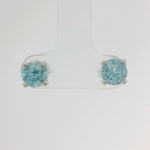 14KW Blue Zircon Stud Earrings - 2.28ctw