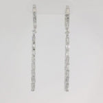 18KW Baguette Diamond Dangle Earrings 0.90cttw