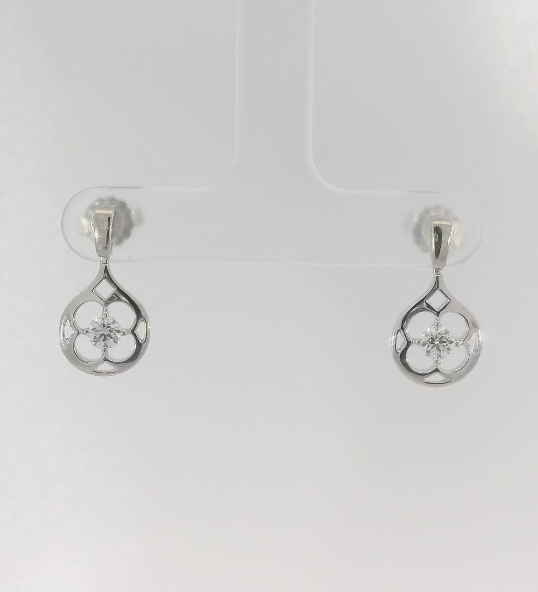 18KW Diamond Clover Earrings - 0.33ctw
