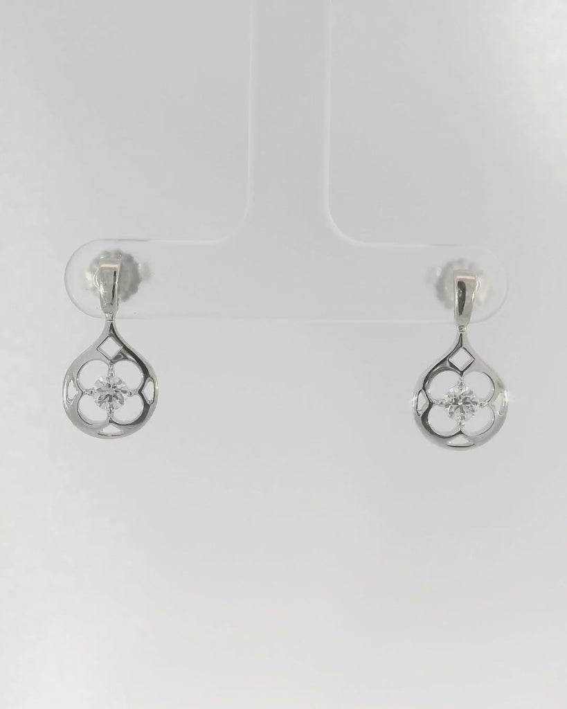 18KW Diamond Clover Earrings - 0.33ctw