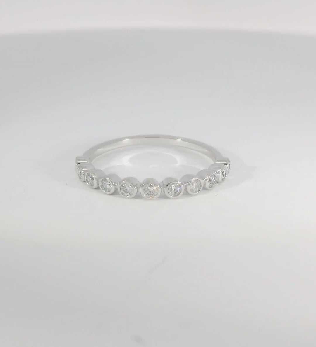 14KW White Gold Bezel-set Diamond Ring - 0.33ctw