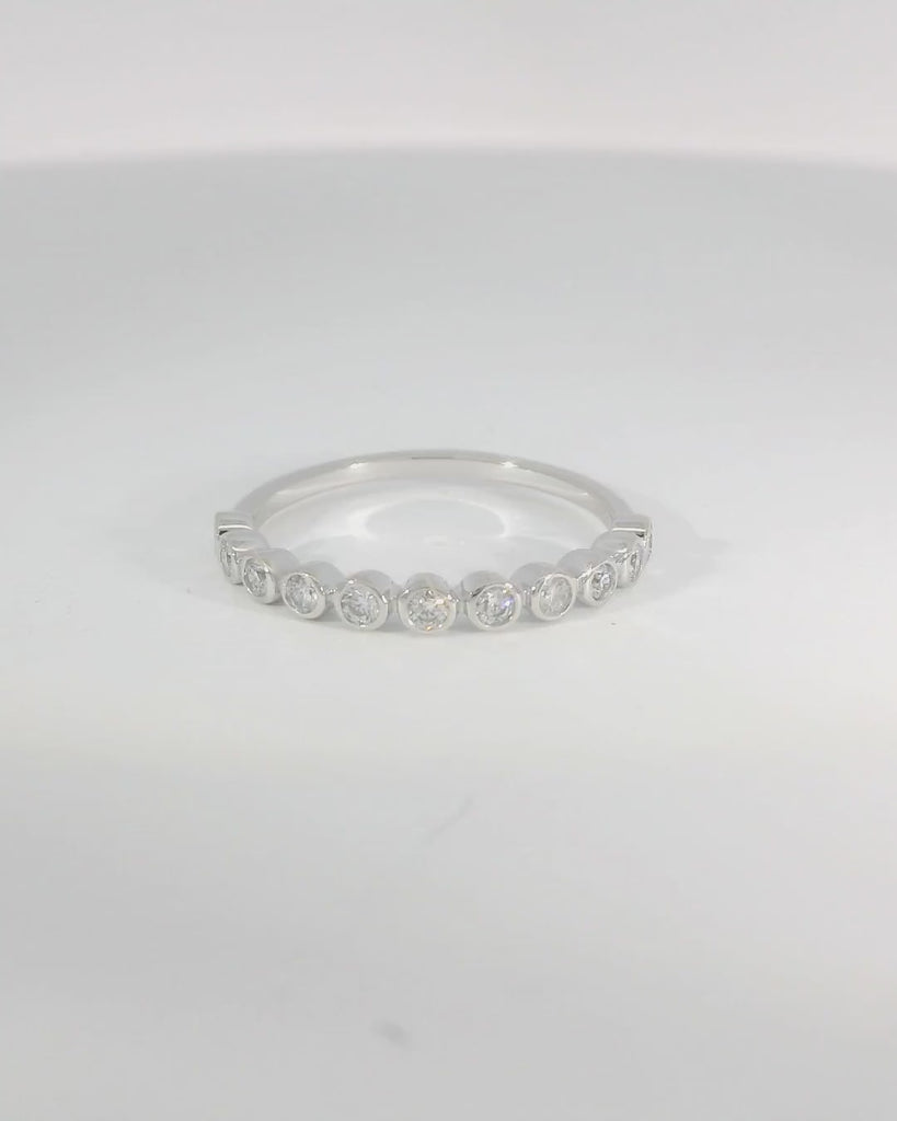 14KW White Gold Bezel-set Diamond Ring - 0.33ctw