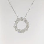14KW Diamond Circle Pendant - 2.20cttw, 16-18in chain