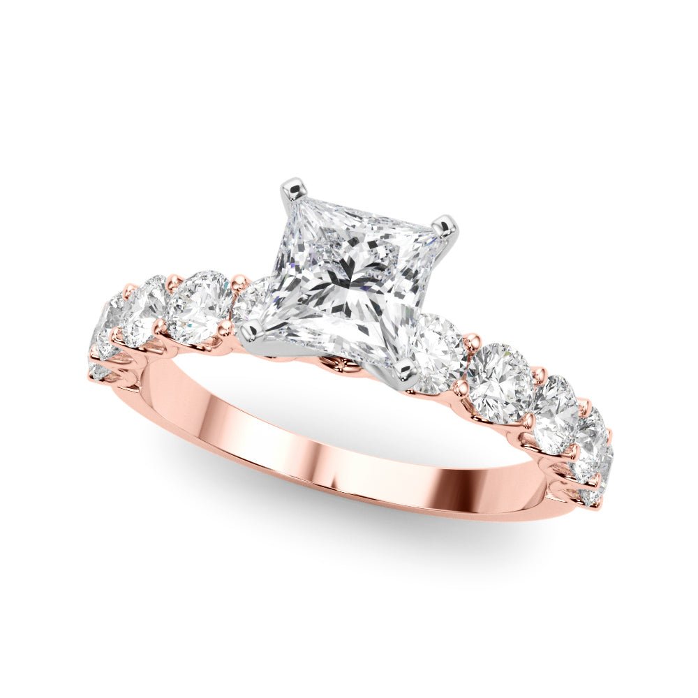 Princess Cut Center Large Pavé Engagement Ring - Diamonds By Rothschild