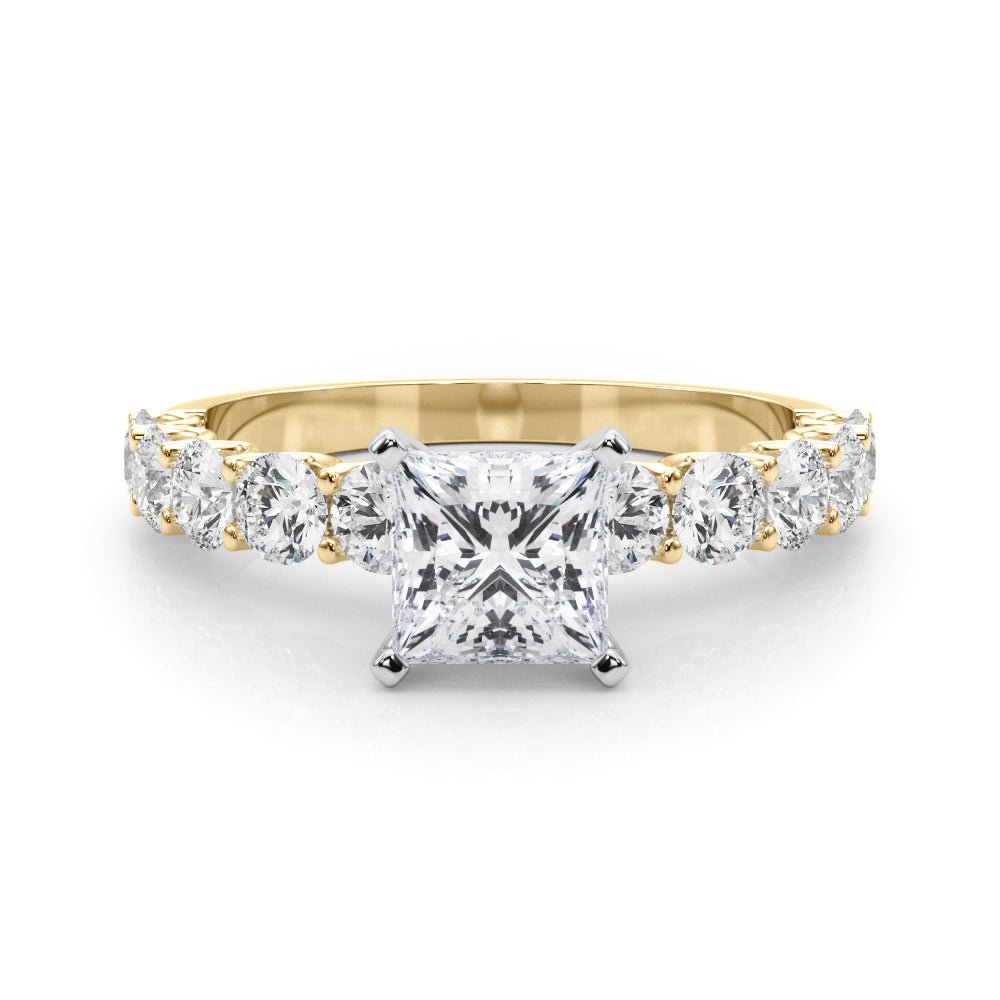 Princess Cut Center Large Pavé Engagement Ring - Diamonds By Rothschild