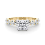 Princess Cut Center Large Pavé Engagement Ring - Diamonds By Rothschild