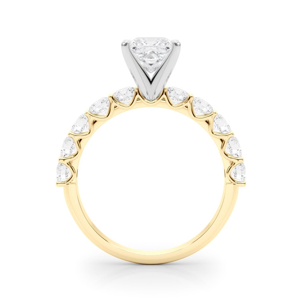 Princess Cut Center Large Pavé Engagement Ring - Diamonds By Rothschild