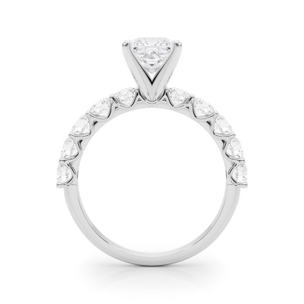 Princess Cut Center Large Pavé Engagement Ring - Diamonds By Rothschild