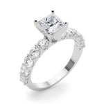 Princess Cut Center Large Pavé Engagement Ring - Diamonds By Rothschild